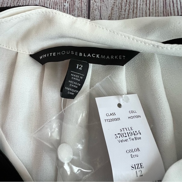 WHBM Velvet Tie Layered Top 12 NWT - Picture 9 of 9